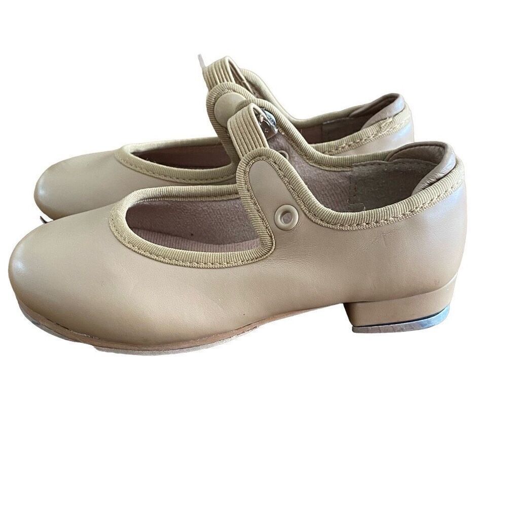 Bloch Tap Shoes Tan Elastic Snap Toddler Dance Size 6.5 M